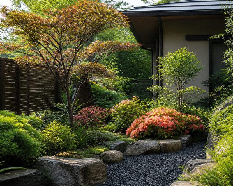 植栽を活かした和モダンの庭施工例